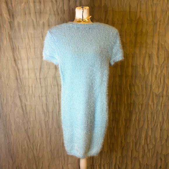 Forever 21 Fuzzy Baby Blue Sweater Dress | Women's Size Small - Picture 6 of 6